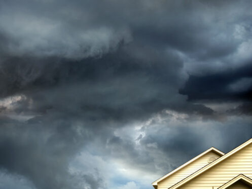 A storm forming over a Phoenix home